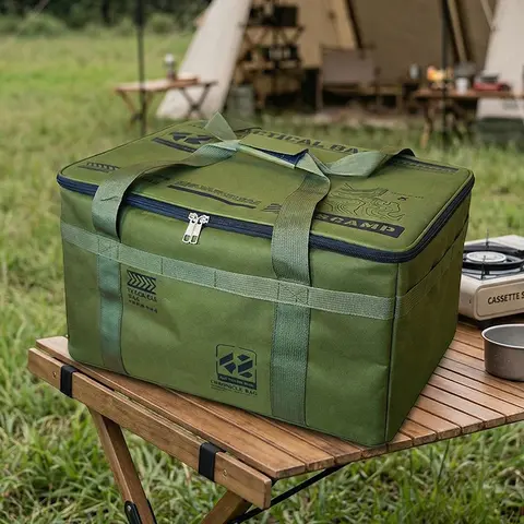 42L Tactical Foldable Collapsible Portable Waterproof Oxford Cloth Camping Storage Bag - Organizer for Hiking,Home Use - Holds Camping Supplies,Outdoor Adventure Bags Essentials