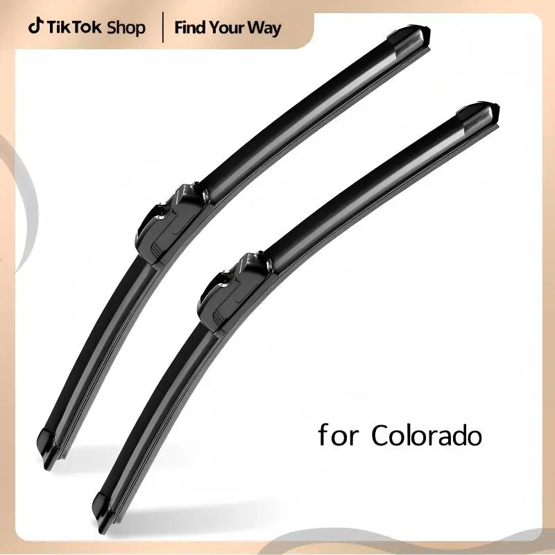 Premium All-Season Frameless Wiper Blades 2-Pack for Chevrolet Colorado (22in+19in), Silent, Streak-Free Cleaning, Easy Installation, Hook (J-Hook) Interface, Automotive Replacement Windshield Wiper Accessories