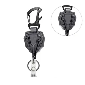 Retractable Badge Holder, 1 Count Badge Reel with Carabiner, Identification Badges & Supplies for Office School Outdoor