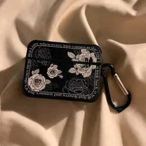 Protective Leather TPU Silicone Case for AirPods 1 2 3 Pro 3 (2021) - Black/White Durable Headphone