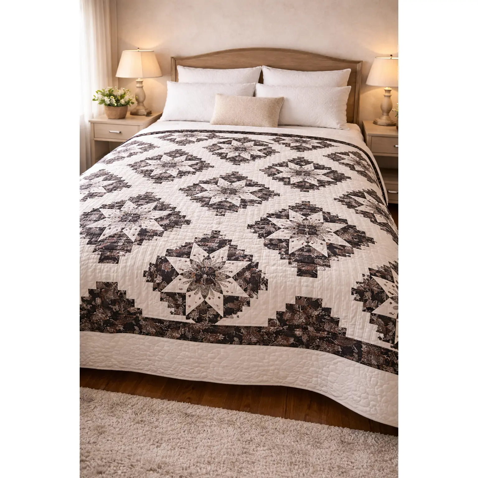 Amish Quilt (Log Cabin Star Dahlia)