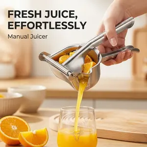 Portable Stainless Steel Lemon Squeezer, Manual Citrus Press, Easy Handheld Juicer for Fresh Juice Anytime