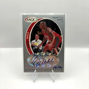 Bonzi Wells #A45 NBA Card | 1998 Sage Autographed Rookie #/400 | Rare 90s Draft Prospect Collectible