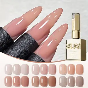 XEIJAYI Electroplated Bottles, 6-Colors — Soft Sheer Gel Nail Polish Set, Ice-Sheer Nude Shades, Ultra-Bright LED Gel, Long-Lasting & Durable, Sparkling Glossy Finish, Suitable for DIY Nail Design and Salon-Quality Gel Nails