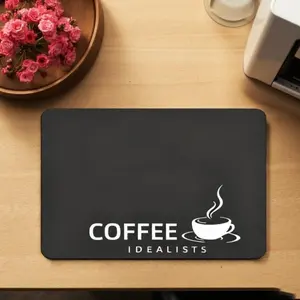 ‌Trendy Coffee Bar Mat Countertop Coffee Pot Mat Hide Stain Rubber Backed Absorbent Dish Drying Mat Viral Gift Idea for Coffee Stations‌