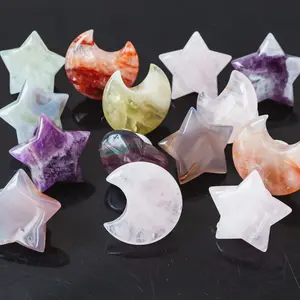 Natural Crystal Moon&Star USB Night Light