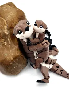 Cuddle Otters - 3D Printed Articulated River Otter Fidget Toy | Stress Relief Sensory Companion | Anxiety Relief Toy | Eco-Friendly PLA Filament | Unique Handmade Design | Relaxation Toy