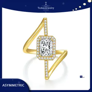 【Buy 1 get 1 Bracelet】【RM-906】S925 Radiant Cut 2.23CT FULL Moissanite Ring, Fashion Accessories for Daily Wear Party Holiday, Unique Color and Charm design, Gift For Boyfriend and Girlfriend, Unisex Man Ring Woman Ring