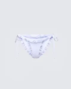Monroe White Ruffle Bikini Bottom