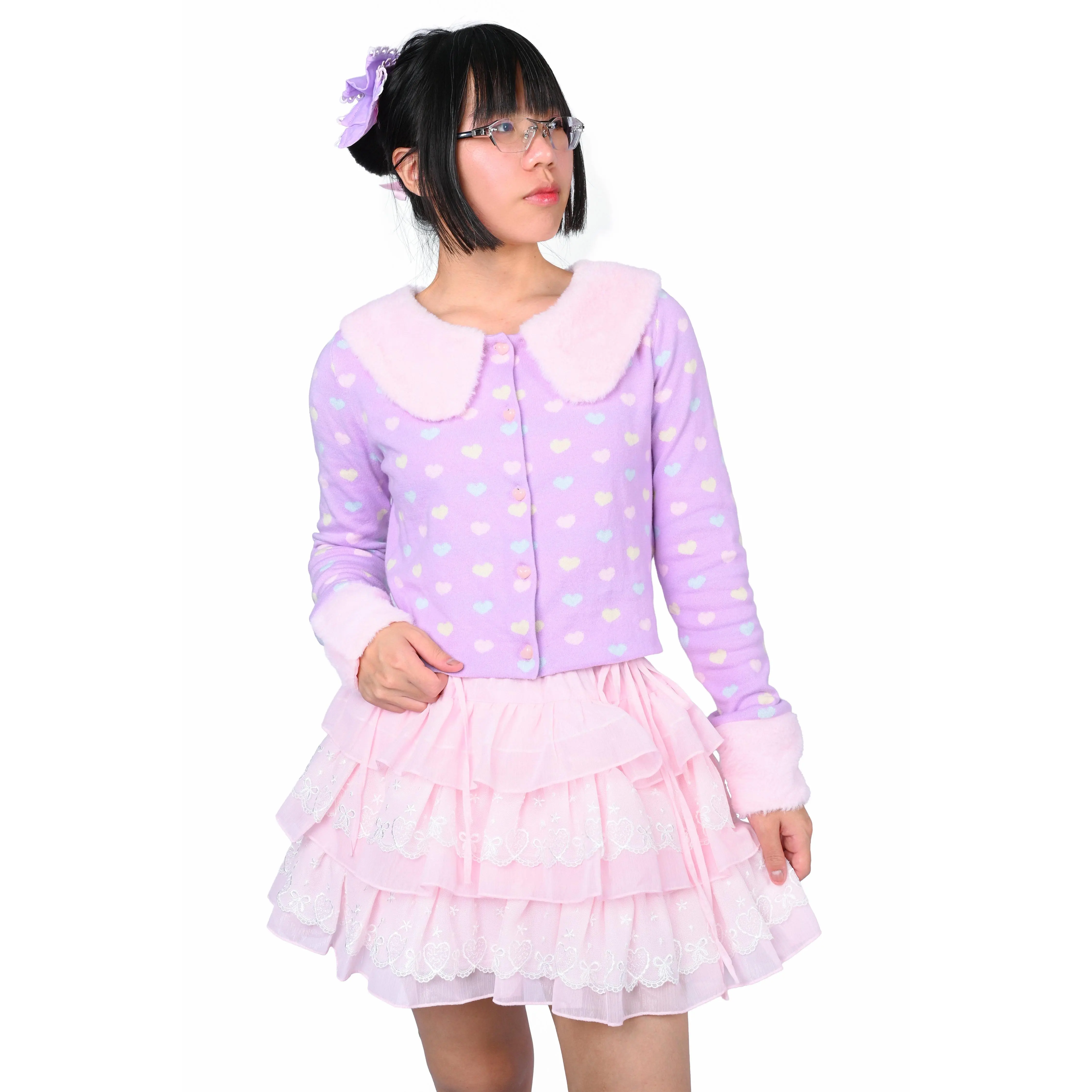 Coco Cardigan - Lavender Rainbow