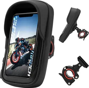 ROCKBROS Motorcycle Phone Mount Waterproof Handlebar Phone Bag with Secure Clamp for Easy Installation Durable Design & Universal Fit