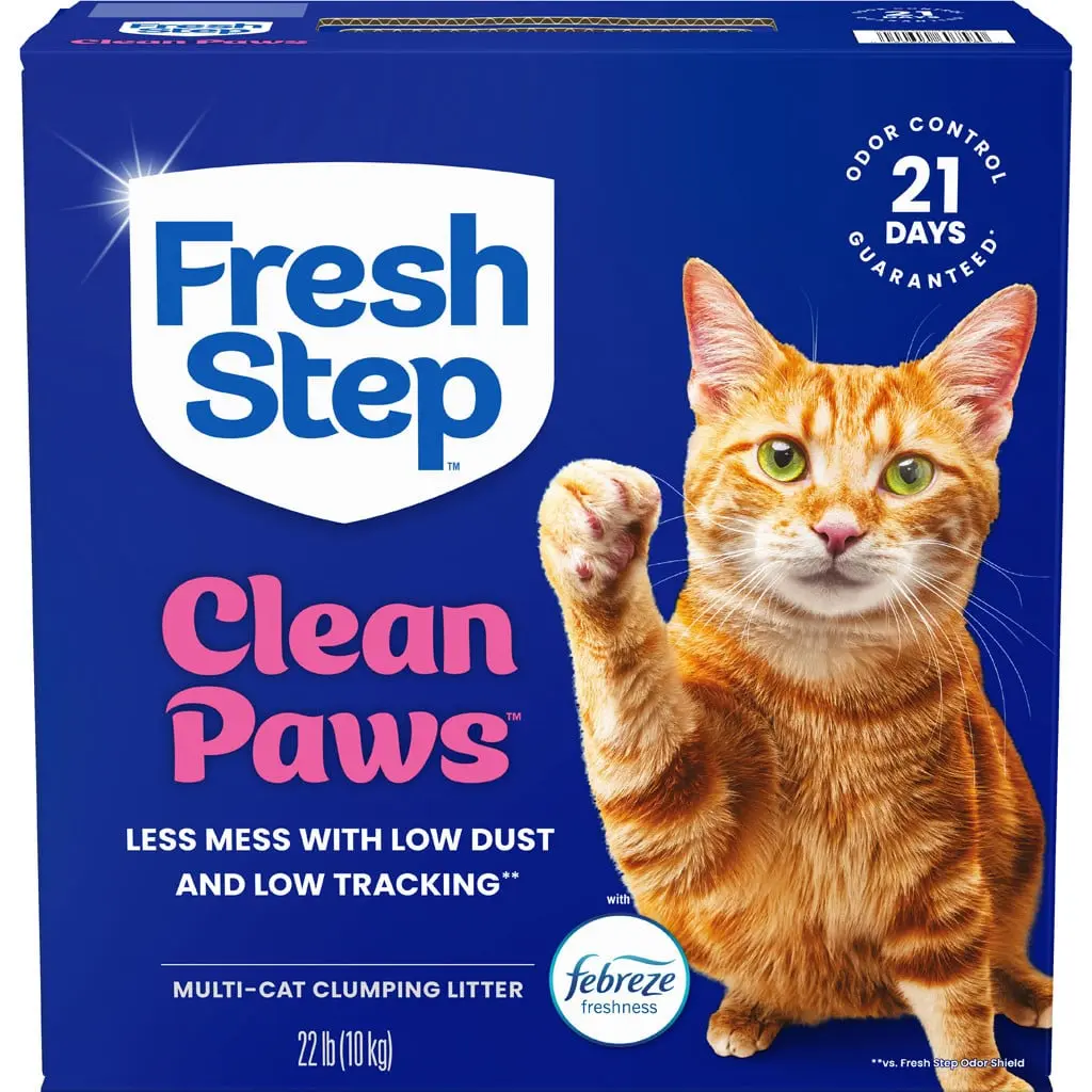 Fresh Step 10044600607587 22 lbs Clean Paws Clumping Cat Litter, Scented