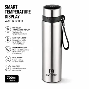 Smart Temperature Display Water Bottle – Stainless Steel Vacuum Insulated Flask (Hot & Cold) – Premium Travel Thermos 700ml