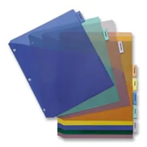 212 MAIN Poly Index Dividers, Double Pocket, 8 Large Tabs, 8.50in.x11in., Multi-Colors, Print-Ready Indoor Room Divider for Organization