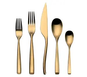 Mepra 5pc Arte Flatware Set Ice- Gold