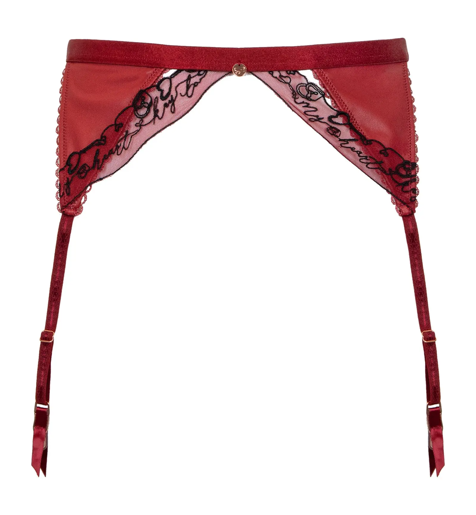Scantilly by Curvy Kate Key to My Heart Suspender Belt (ST034800) - Rouge