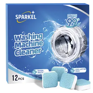 Washing Machine Cleaner Descaler Tablets, 12 Pack (1 Year Supply) Compatible with All Front & Top Load Washing Machines, Including High Efficiency & Standard Models, Septic Safe
