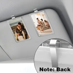 Magnetic Car Sun Visor Picture Holder (2 Pack), Clear Acrylic Frame 2.36" x 3.54", Horizontal & Vertical Display, Fit for Polaroid Go & Instax Mini