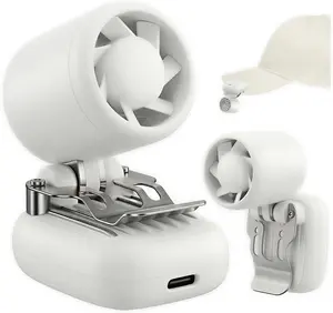 Clip-On Hat Fan with 3 Gear, Super-Mini Portable Handheld Fan, Only 0.13lb, Foldable Personal Fans Rechargeable, Face Cooling Fan for Baseball Cap, Visor Hat, Travel, Sports, Outdoor