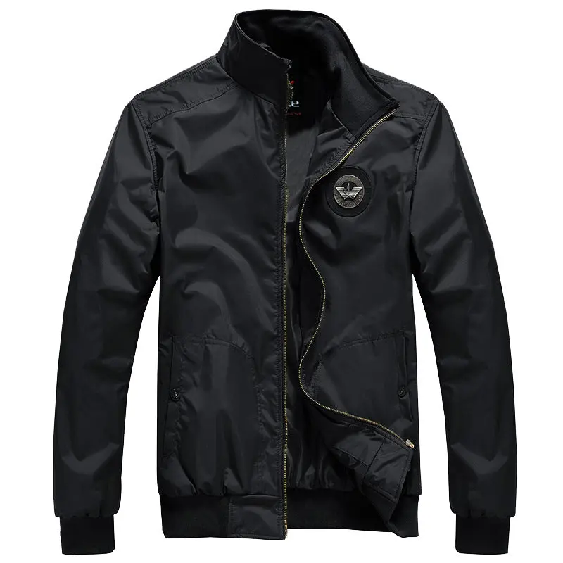 Men's Aviator Air Force Jacket – Casual Bomber Style in Black & Army Green