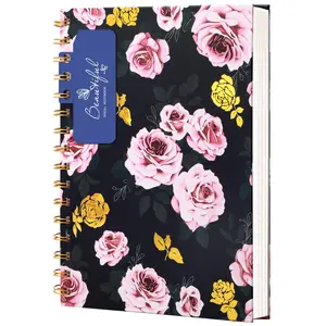 Spiral Notebook Journal for Women 5x7 Hardcover College Ruled Notebook Cute A5 Small Note book Journaling Notebooks for Work Note Taking School