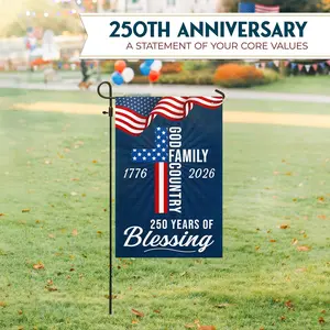 FLAGWIX American 250 Years of Blessing Flag Double-sided Yard Flags For Outside Garden Flag  - 4th of July Decorations for Home Yard Garden Decor Banner, Gifts For Men Women