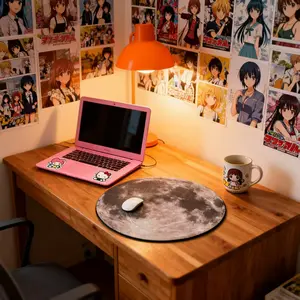 Moon Mouse Pad, Non-Slip Rubber Base, Stitched Edge Design, Ideal for Home & Office Use, Perfect Gaming Accessory, Great Gift Idea