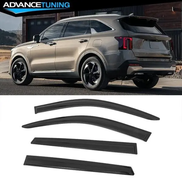 For 21-25 Kia Sorento 4PCS Window Visors Sun Guards Rain Deflectors Vent Shade