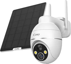 4G LTE Solar Security Camera Wireless Outdoor, No WiFi Needed, 2K Color Night Vision, Solar Powered IP65 Waterproof, PIR Motion Alerts, 2-Way Talk for Farm Ranch Off-Grid