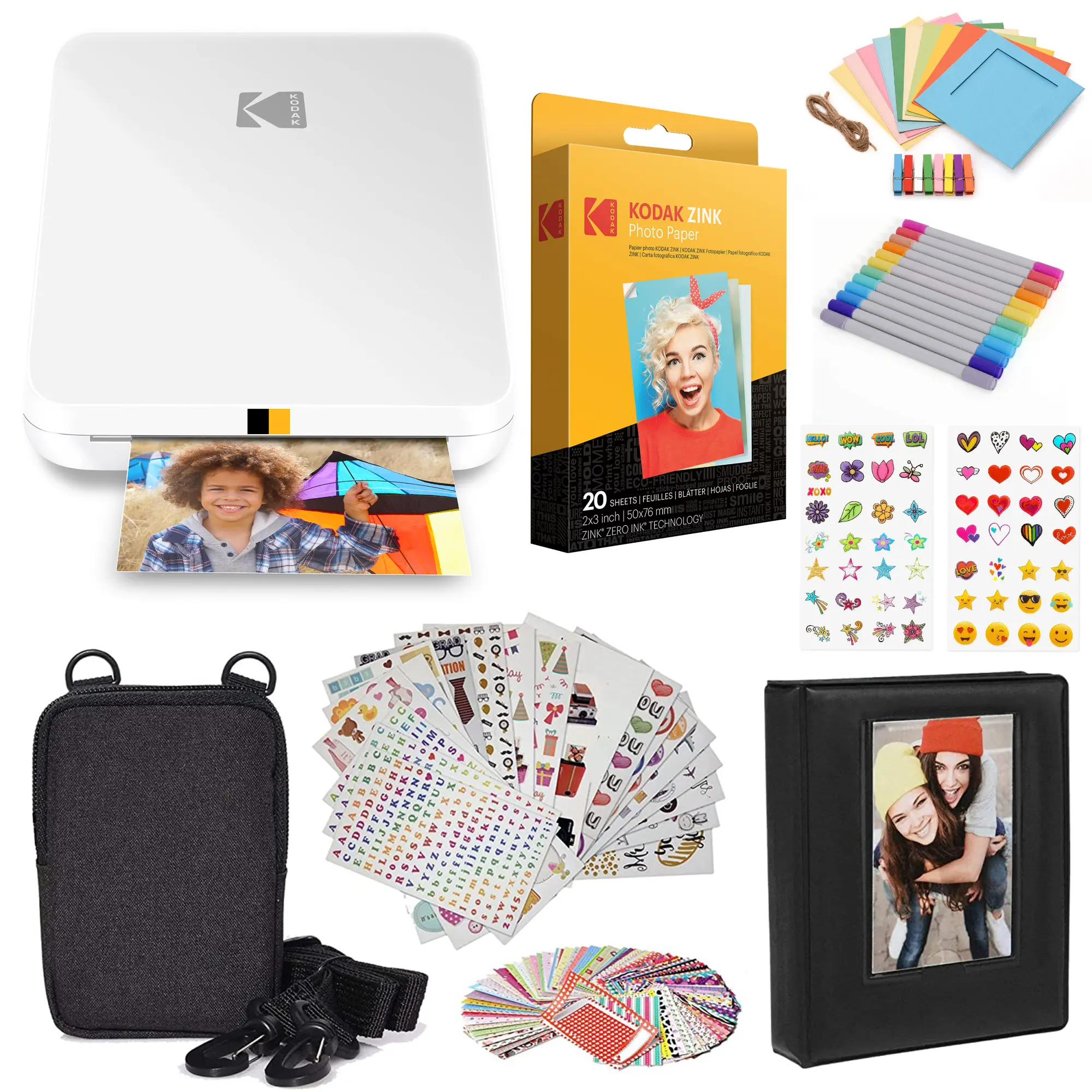 Kodak Step Slim Portable Phone Photo Printer - 2x3" White Mini Compact Device with Zink Photo Paper Starter Bundle (Computers & Office, Office Equipment, Printers & Scanners), Portable Photo Printer