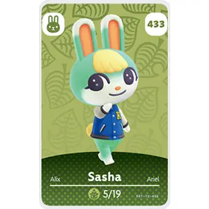 Sasha - Villager NFC Card for Animal Crossing New Horizons Amiibo