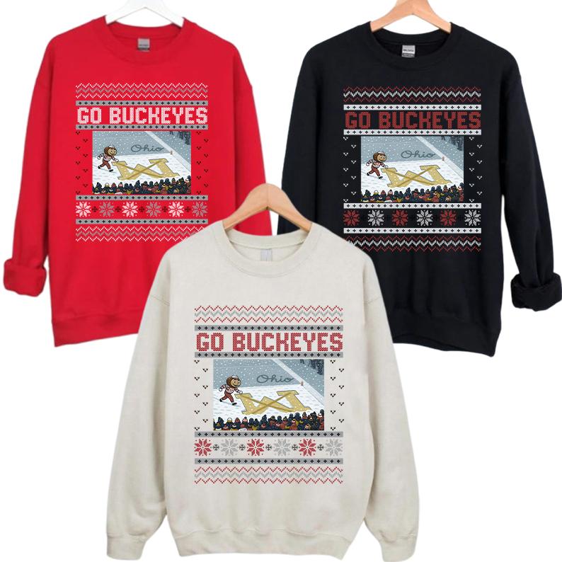	Ohio vs Michigan Rivalry Sweater, Script Ohio on Big M Sweater, Buckeye Fan Erase The M Sweat Shirt, OSU Fan Gift, Brutus Ohio State Snow Fan Football T-Shirt, Sweatshirt, Hoodie, Football Tee, Gift for Unisex