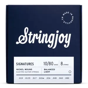 Stringjoy 10-80 8-String Balanced Light Gauge Signatures - Nickel Wound Electric Guitar Strings