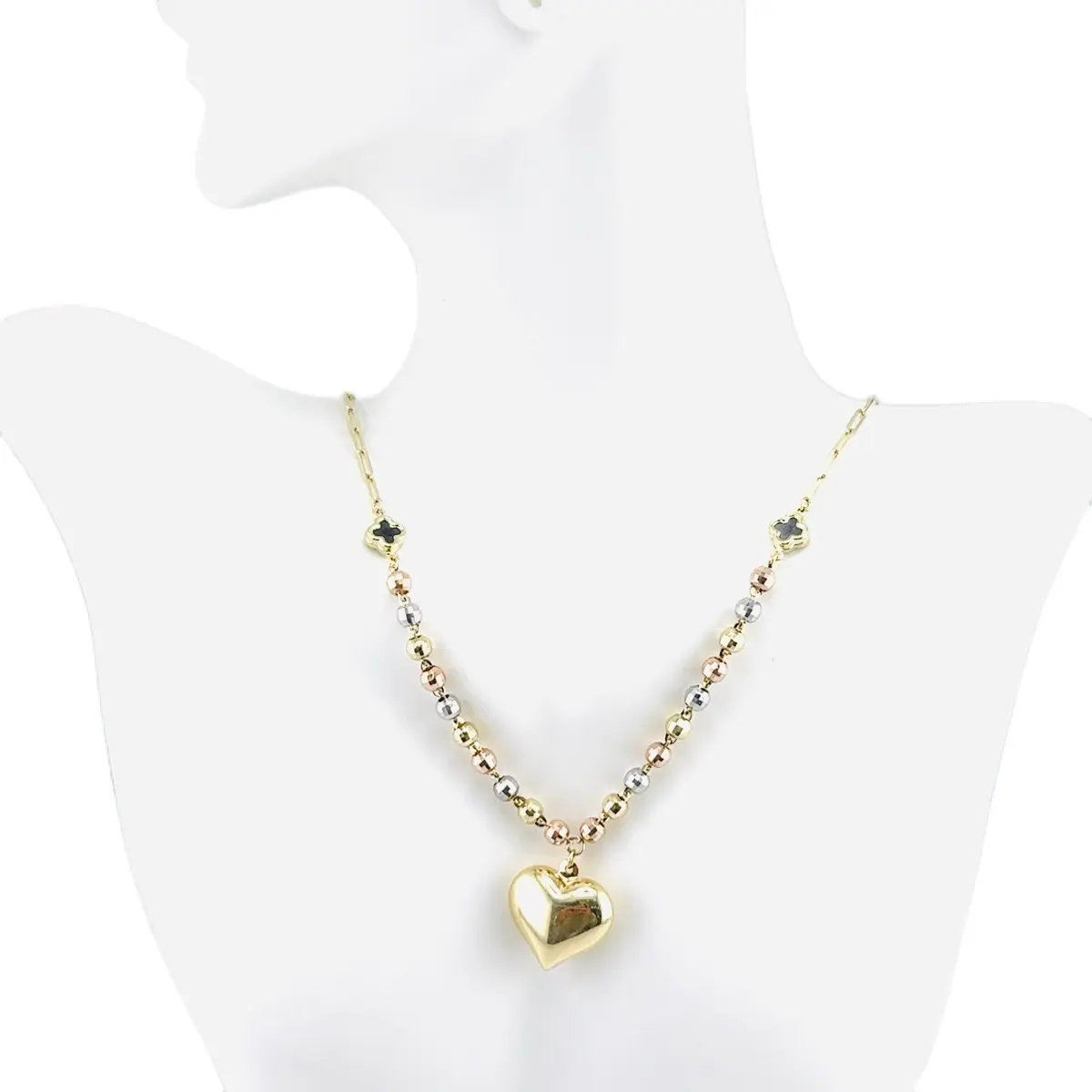 Fancy Heart Necklace Klace in 14k Gold for Women Fancy Heart Necklace Klace in 14k Gold for Women