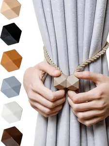 Magnetic Curtain Tiebacks- Upgrade 2022 with a Thicker Twist Rope and Strong Magnet Tieback Window Treatment Holdbacks Draperies Holders Decorative