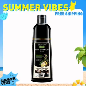 【SUMMER VIBES】3-in-1 Hair Dye Shampoo Herbal Formula with Ginseng Covers Gray Hair Natural Plant Haircare for Salon-Quality Results Silky Smooth Coloring