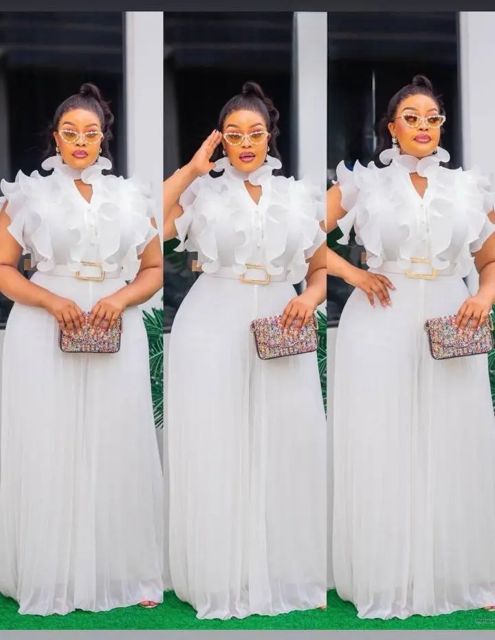 Glamorous White Ruffle Sleeveless Twirl Pleated Jumpsuit for Birthday Summer Wedding Guest Dinner Cocktail Photoshoot All White Party Outfit