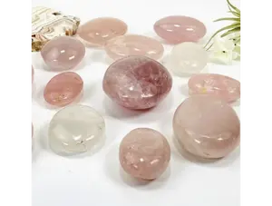 Crystal Rose Quartz Palm Stone