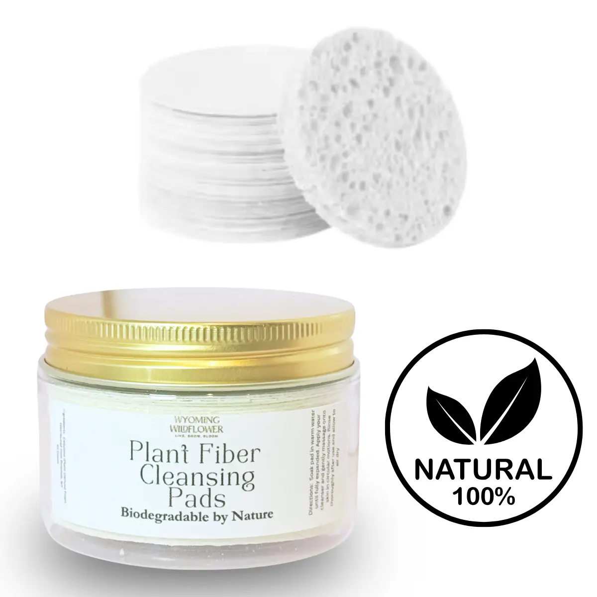 Plant Fiber Cleansing Pads- 100% Natural, Biodegradable, Deep Cleanse, Gentle Exfoliation
