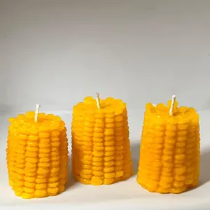Candle Crazee 3 Pack Ear Of Corn Shaped Candle Cornbread Scented Decorative Candles for Home Aroma Cozy Ornaments Perfume Decoration Room