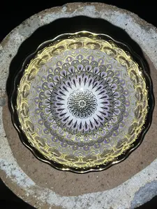 Golden full flower patterned teacup