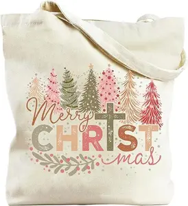 CHRISTMAS GIFT Christmas Tote Bags – Reusable Holiday Shopping Bags for Family & Friends