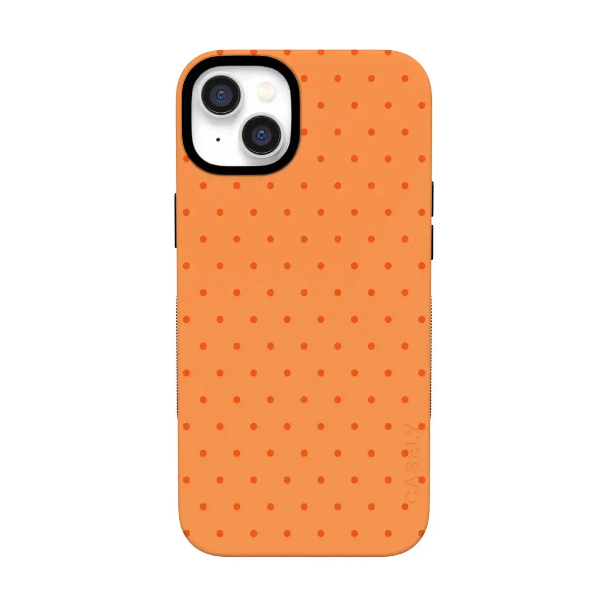 Casely iPhone 14 Plus Case | On the Dot | Orange Polka Dot | Bold Protective Design | Compatible with MagSafe