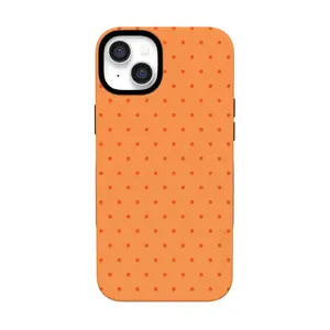 Casely iPhone 14 Plus Case | On the Dot | Orange Polka Dot | Bold Protective Design | Compatible with MagSafe