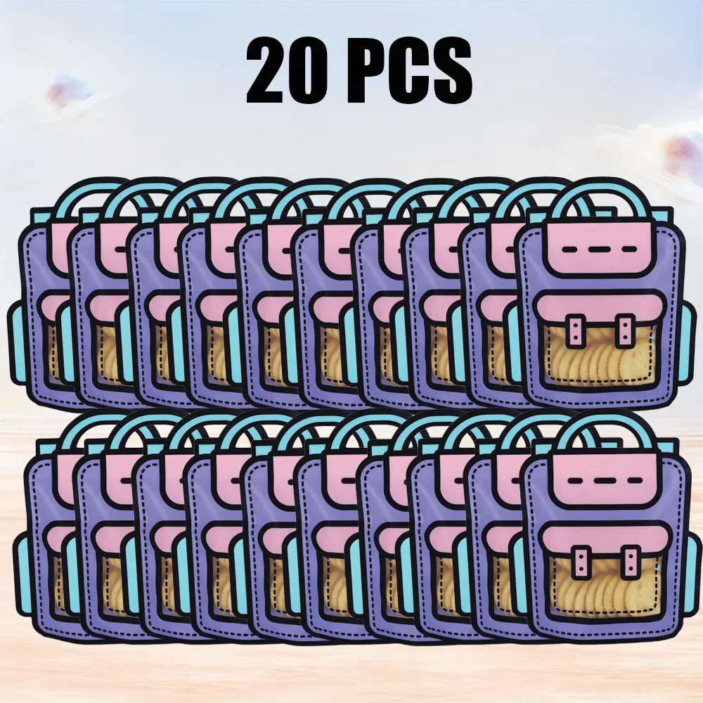 20Pcs Purple Bulk Gift Bags, Goodie Bag for Candy, Food, Snacks or Favors with Resealable Ziplock Seal Birthday Party Supplies