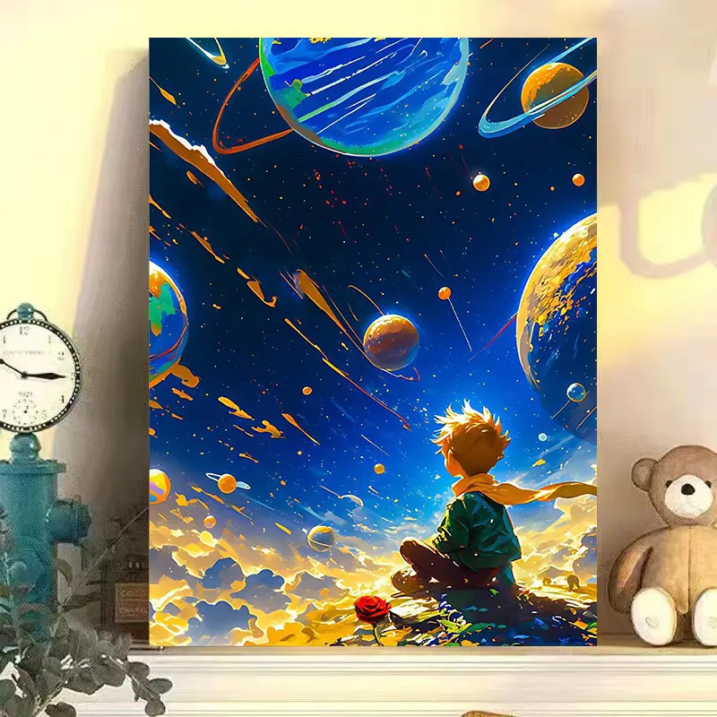 Prince Cat Palace Digital Oil Painting Kit - DIY Fillable Acrylic Art Craft Supplies, Healing Cartoon Coloring Kit for Adults, Home Decor for Family Craft Nights, Holiday Activities & Personal Leisure Time