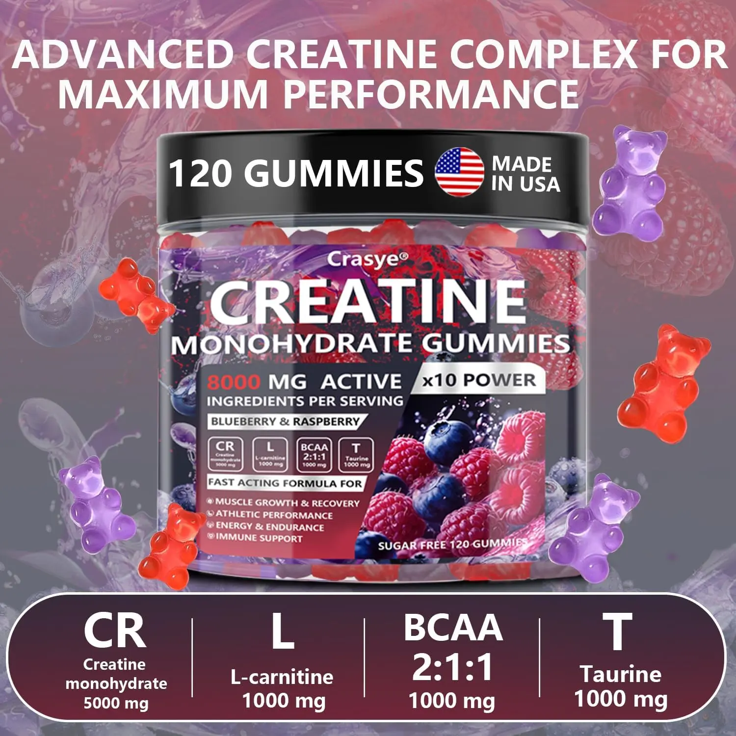 creatine monohydrate gummies complex 8000mg with l-carnitine CRASYE Sugar Free — Chews for Women & Men, Pre-Workout & Muscle Recovery, 120ct` Name:Bundle15537_2025-04-21T22:16:553 nadph increase and glutathione SC_Dark Spots