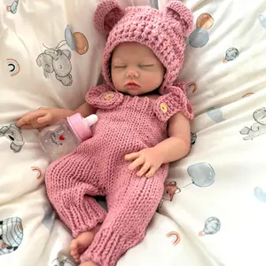 [Drink Wet System] Mayfair Reborn Doll 18Inch Realistic Full Body Silicone Baby Girl Soft Body Reborn Doll With Curly Hair For Adoption Knitted Doll Sleeping Doll