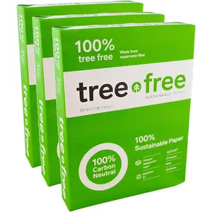 Copy Paper, 20 LB, 8.5" x 11", 92 Bright 100% Tree Free Carbon Neutral Acid Free, Made from Sugarcane Waste Fiber (500/Ream), 3 Reams