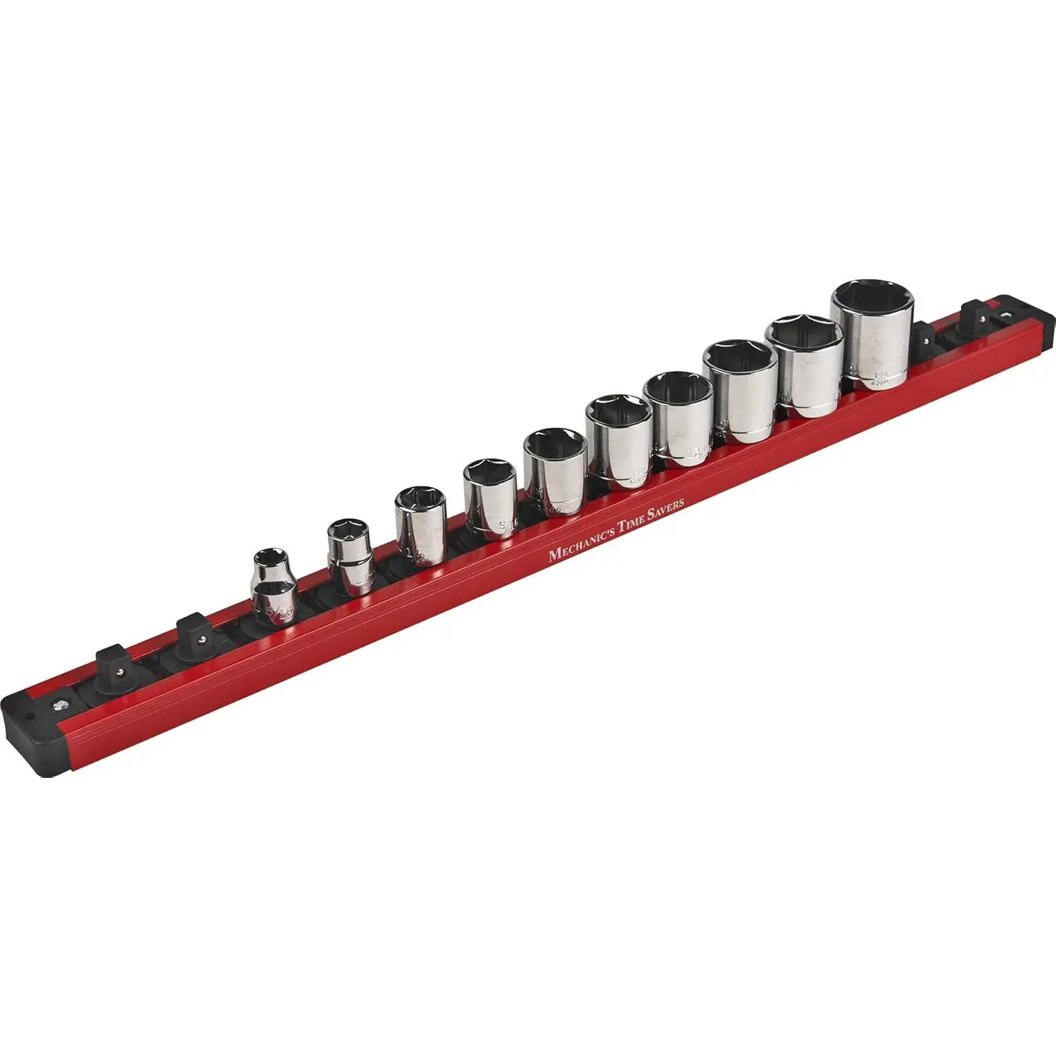 Lock-A-Socket Tool Organizer: Magnetic Locking Socket Rack, 3/8" Drive Sockets, Accommodates Most Sockets